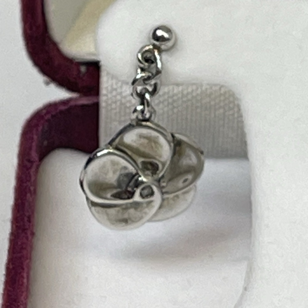 Sterling Silver‎ 925 Flower Jewelry Set Necklace Earrings Diamond Center Gift - Picture 5 of 11